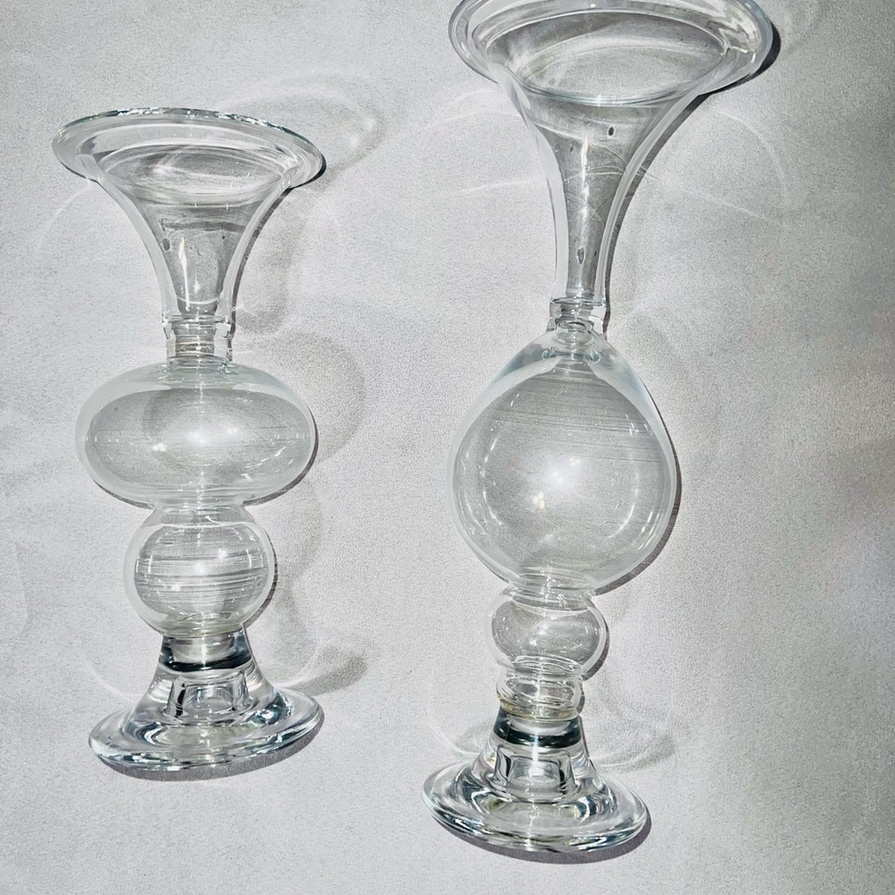 2 Glass candle holders